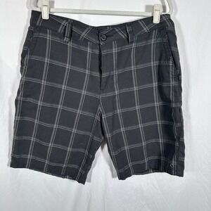 Rip Curl Black & White Plaid Check Casual Surf Board Shorts Men's Size 36